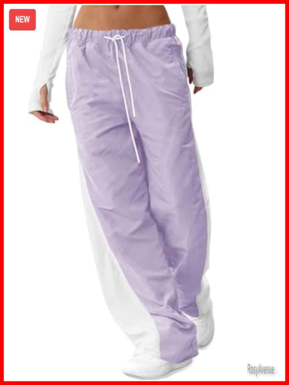 Baggy Wide Leg Track Pants Drawstring Elastic Waisted Workout Active Pants